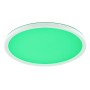 Weiße LED Deckenleuchte Velion, Ø 29,3 cm mit grünem Licht. Moderne Lampe für Wohnräume.
