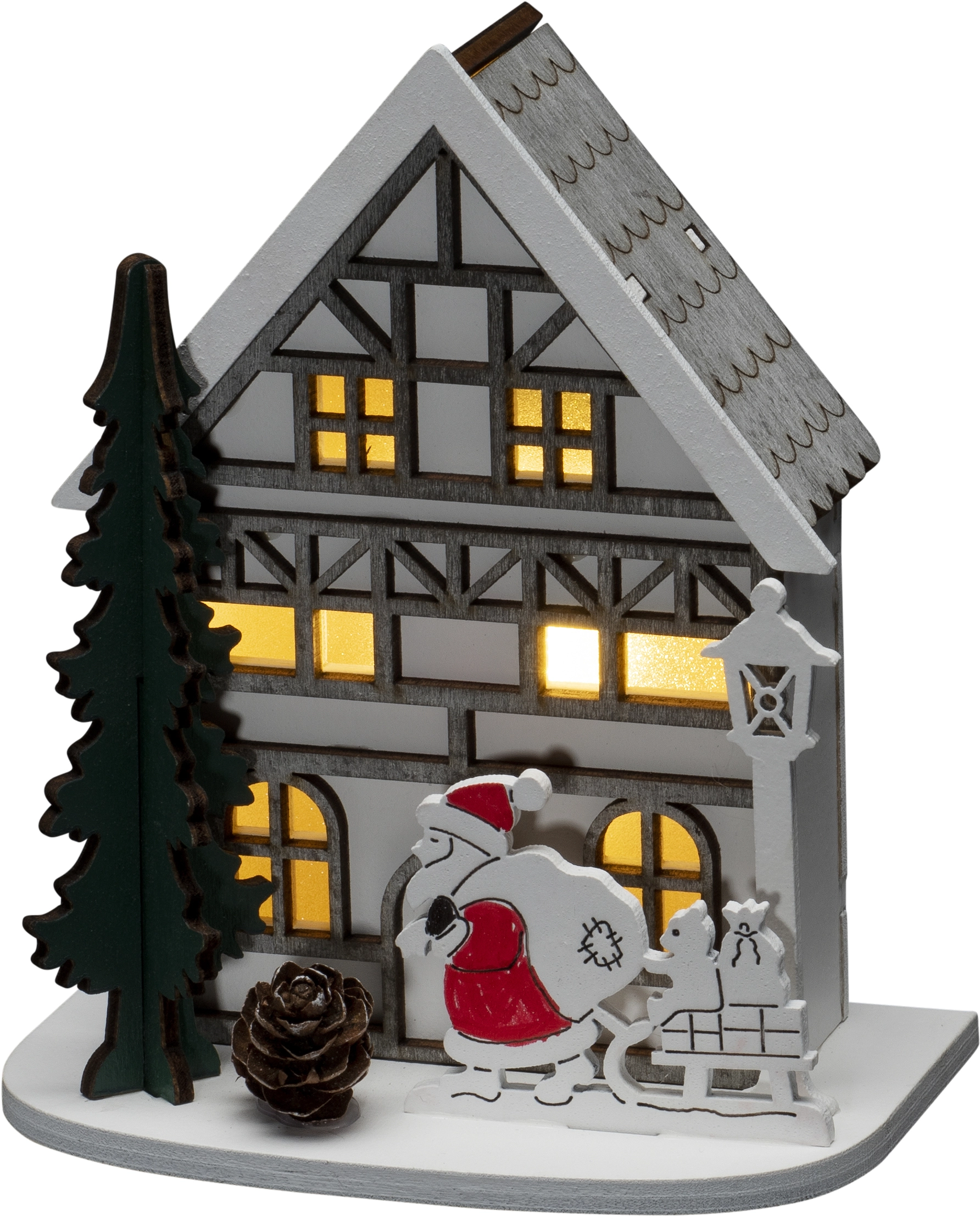 Konstsmide LED Holzsilhouette Haus Weiß 1 Warm-Weiße Diode kaufen bei OBI | Weihnachtsdörfer