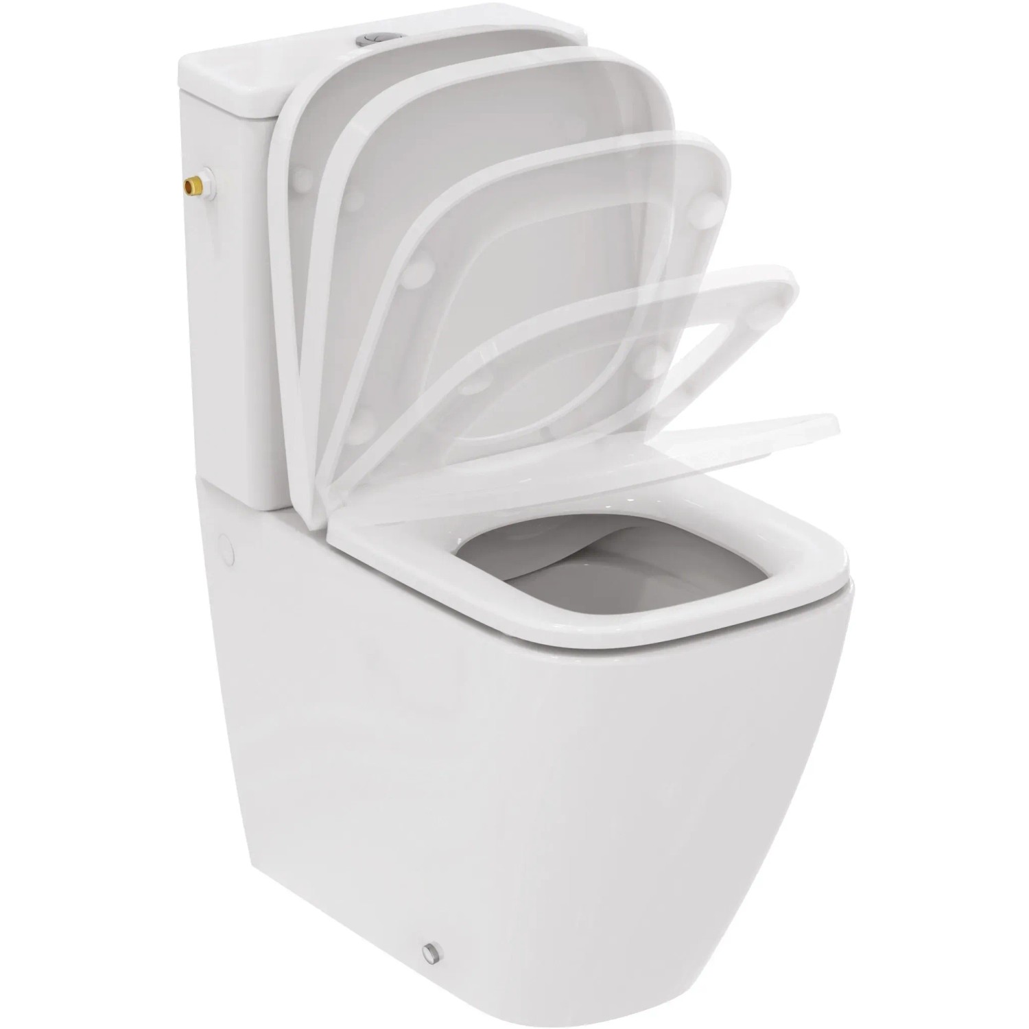 Ideal Standard i.life S WC-Sitz, Wrapover Design, Weiß, Duroplast, abnehmbar für einfache Reinigung.