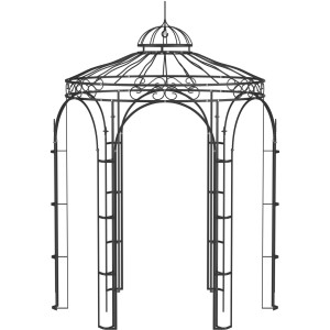 Eleo Pavillon Siena, pulverbeschichteter Metall-Gartenpavillon, schwarz, Ø 210 cm.