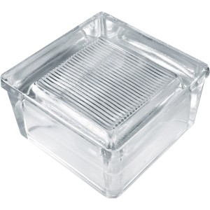 Betonglas Vollsicht Geriffelt 1-Seitig satiniert 15 cm x 15 x 8 cm