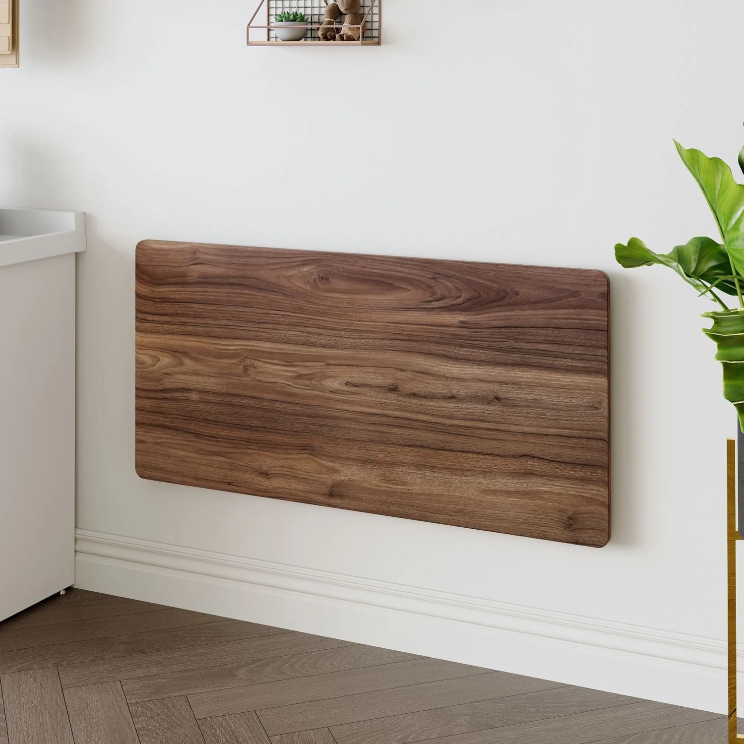 okwish Klapptisch mit MDF Wandmontage Küche Home Office 114x56x18cm Braun_4