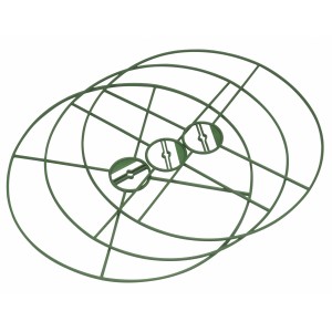 3er Set Staudenhalterringe in Grün zur Unterstützung von Pflanzen im Garten.