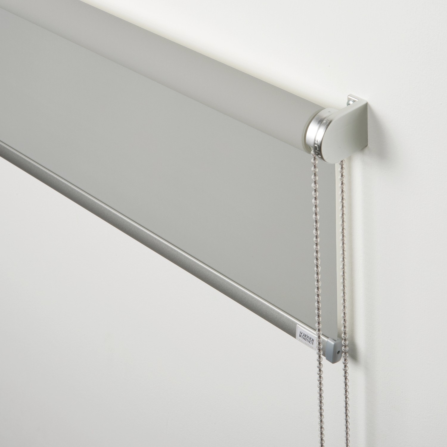 Schöner Wohnen Tageslicht-Rollo Tizia, 45x150 cm, hellgrau, mit Seitenzug und transparenter Kugelkette.