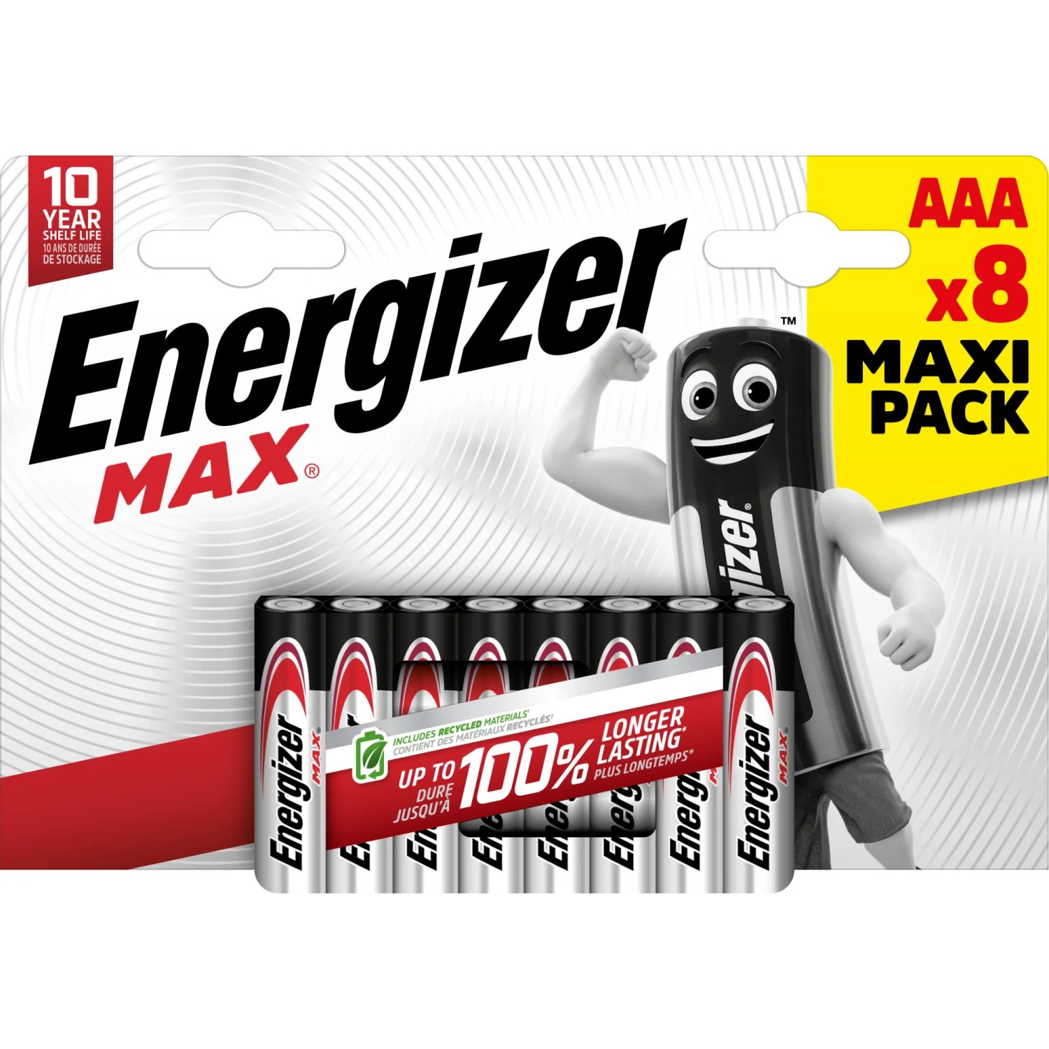 Energizer Max AAA Batterien, 8er-Pack. Alkaline-Batterien für Geräte des täglichen Gebrauchs.