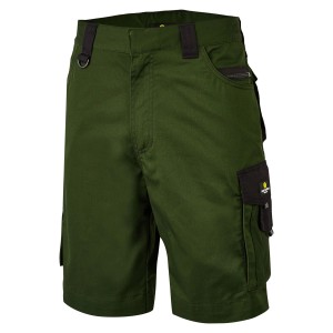 Hans Schäfer Workwear Arbeitshose Short Athos, olivgrüne kurze Hose mit Taschen.