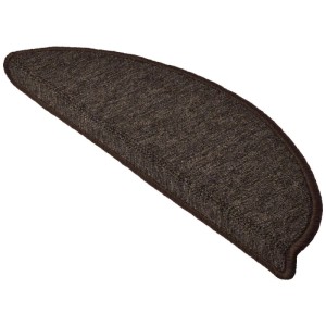 Dunkelbraune, halbrunde Beautissu Treppenstufenmatte ProStair, 55x15 cm.