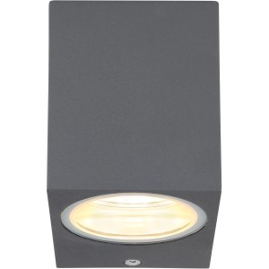 Eckige Globo Außenleuchte Veronika in Anthrazit, Aluminium Druckguss mit klarem Glas.