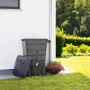 Garantia Regentonnen-Unterstand Eckig 300 l, Graphite Grey, mit Regentonnen-Deckel und Blumen