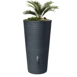 Garantia Regenwasser-Behälter Natura 2in1 inkl. Pflanzschale 210 l Graphite Grey