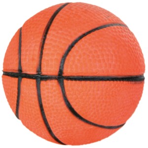 Jollypaw Ball aus Moosgummi, ø 5,5 cm, orange mit schwarzen Linien, für Apportierspiele.