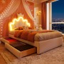 okwish Polsterbett 90x200cm mit LED Licht Schubladen Weiß ohne Matratze_6