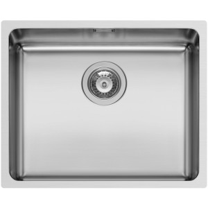 Pyramis Einbaubecken Lydia aus Edelstahl, Spüle mit Siebkorbventil für Küchen ab 60cm Breite.