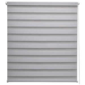 Sol Royal Doppelrollo SolDecor DL2, 95x150cm, Grau. Fenster Rollo mit transparenten und blickdichten Streifen.