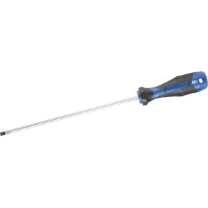 LUX Schraubendreher Comfort, 4 mm Schlitz, mit blau-schwarzem 2-Komponentengriff.