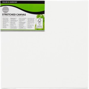 Quadratischer Daler-Rowney Keilrahmen, 20x20 cm, mit weißer Leinwand aus Baumwolle, ideal zum Malen.