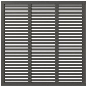 Umbragrauer Sichtschutzzaun Harmoni aus Nadelholz, 180x180 cm, mit horizontalen Lamellen.