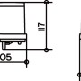 Technische Zeichnung Keuco Seifenspender Collection Moll, Maße: Höhe 117 mm, Ausladung 105 mm.