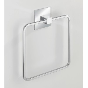 Wenko Turbo-Loc Handtuchring Quadro aus Edelstahl, zur Wandmontage im Bad.