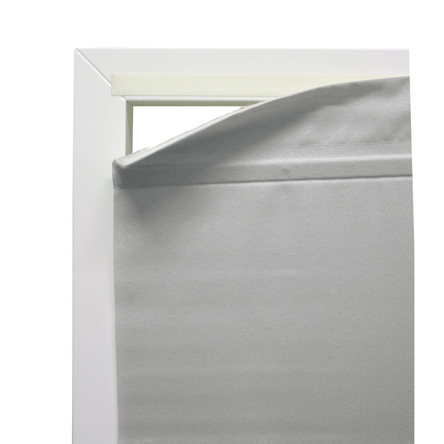 Gardinia Easyfix Raffrollo, grau, 50x140 cm, magnetisch am Fensterrahmen befestigt.
