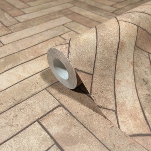 Marburg Vliestapete Fischgrätmuster Steinoptik Modern 10,05 m x 0,53 m Beige