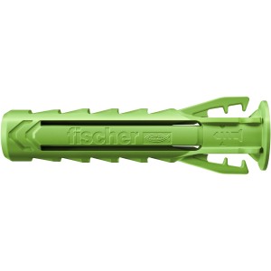Grüner Fischer Spreizdübel SX Plus, 6x30 mm, für sichere Befestigungen in Beton und Mauerwerk.