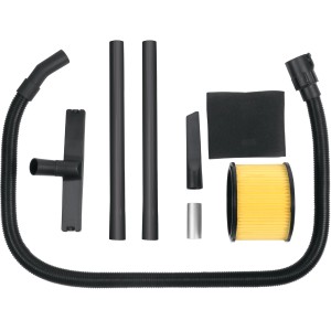 Zubehör für Einhell Nass- und Trockensauger TC-VC 1930 SA: Schlauch, Düsen, Filter und Verlängerungsrohre.