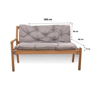 Graues Setgarden Bankkissen 180x60x50cm für 3-Sitzer Gartenbänke.