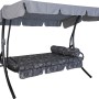 Graue Angerer Hollywoodschaukel Trend Schmetterling 3-Sitzer mit Liegefunktion und Sonnendach.