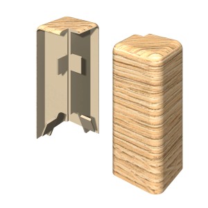 Egger Außenecken Kubisch, 6 cm, Eiche Sand, 2er-Pack für Sockelleisten.