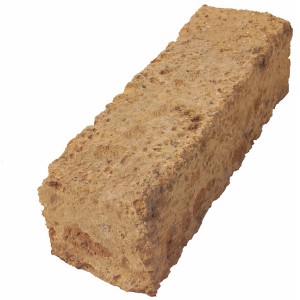 Scherf Tuffsteinblock, 11x37x11 cm, rotbrauner Mauerstein für Garten- und Grundstückgestaltung.