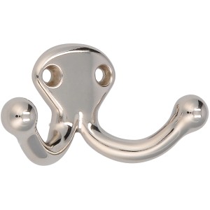 Siro Haken 582 Metall Nickelfarbig Glänzend Lochabstand 19 mm