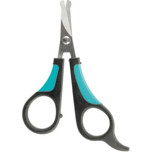 Trixie Gesichts- und Pfotenschere, 9 cm, mit abgerundeten Spitzen für sichere Hundefellpflege.