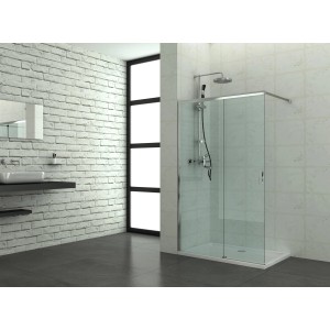 Sanotechnik Walk In Duschwand Elite, 120 cm breit, Klarglas mit Chrom-Rahmen.