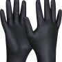 Schwarze Gebol Einweghandschuhe aus Nitril, Größe M, 80 Stück, für Reinigungs- und Lebensmittelarbeiten.