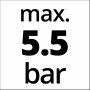 Symbol für max. 5,5 bar Druck für Einhell Vorfilter und Pumpenzubehör.