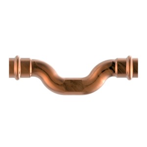 Kirchhoff CU-Überspringbogen, 18mm, blank, mit 2 Muffen für Pressfittings.
