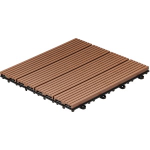 Home Deluxe WPC Klickfliese Bavaro hellbraun, 30x30cm. Terrassenfliese mit Holzoptik und Klicksystem.