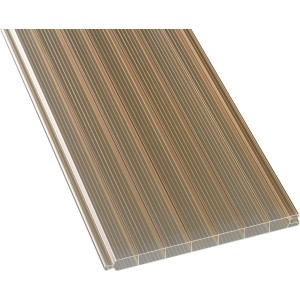 PVC Hohlkammerpaneel in Bronze, 1,6 cm dick, für Kunststoffbedachung.