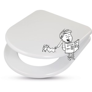 Weißer baliv WC-Sitz Lindo mit Absenkautomatik und Holzkern (MDF).