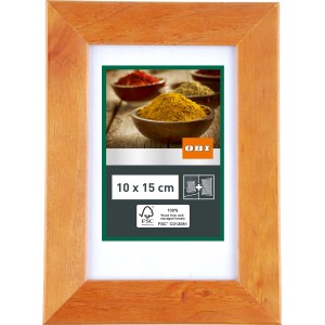 OBI Holz-Bilderrahmen Kirschbaum, 10x15 cm, zum Aufstellen oder Aufhängen.