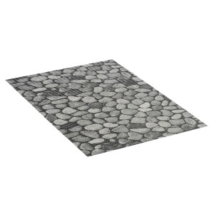Mehrfarbige Wenko Badematte Sassi (50x80 cm) im Stein-Design aus Kunststoff.