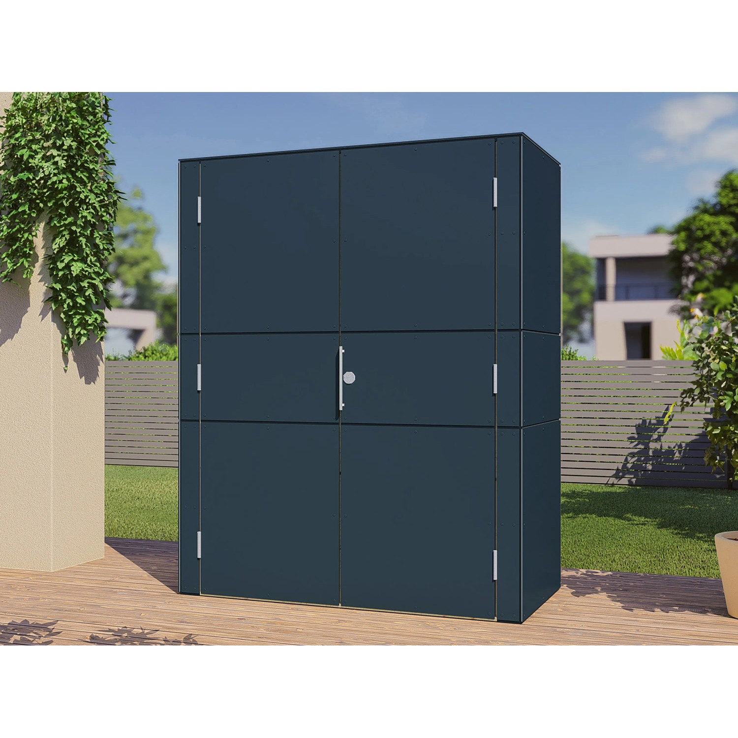 Bertilo Gartenschrank HPL Highboard 155 cm x 75 cm x 193 cm Anthrazit FSC® kaufen bei OBI