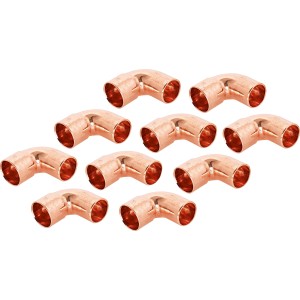 10 Kupfer Löt-Winkel, Ø 15mm, für Sanitär- und Heizungsinstallation.
