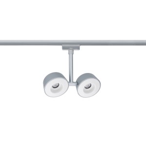 Paulmann URail LED Spot Double Pellet, 2x4W, Chrom matt/Weiß, dimmbar, für Schienensysteme.