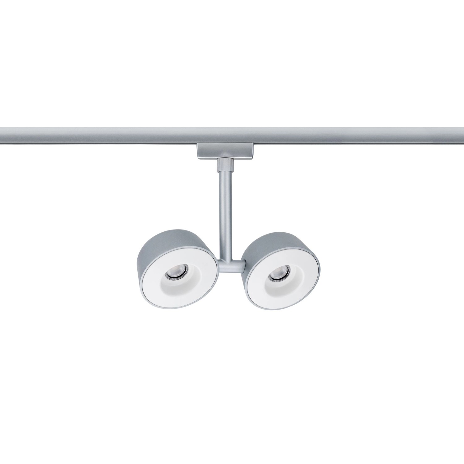 Paulmann URail LED Spot Double Pellet, 2x4W, Chrom matt/Weiß, dimmbar, für Schienensysteme.