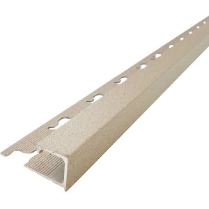 Arcansas Quadrat Fliesenschiene, Alu Sand, 250cm lang.
