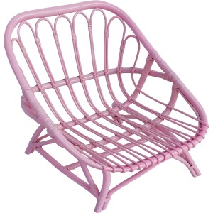 Rosa Kinderstuhl Under The Sea aus Rattan, 52x46x61 cm, für Kinderzimmer.