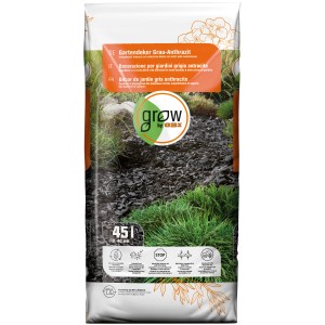 Verpackung GROW by OBI Gartendekor Grau-Anthrazit, 45l, für Beetabdeckung und Unkrautschutz.