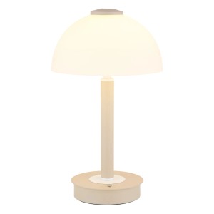 Globo Tischleuchte Uldin, sandfarben, mit Touchdimmer. LED-Tischlampe für Wohn- und Arbeitsbereiche.